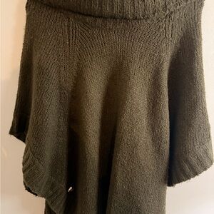 MICHAEL Michael Kors Cable-Knit Pullover Sweater Olive Ribbed Collar Cowl Neck S